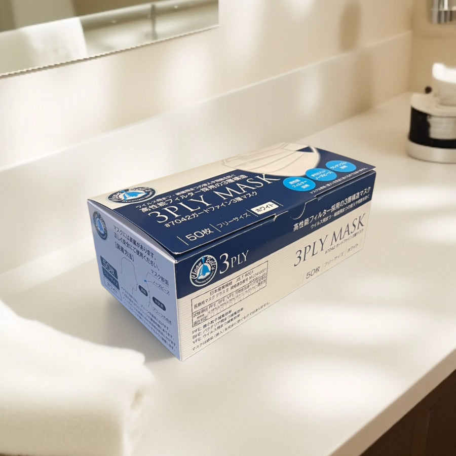 【3層構造】3PLY 不織布マスク 2,000枚(50枚×40箱)